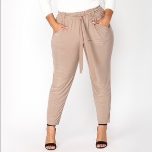 Mocha Loose Fit Tie-On Pants